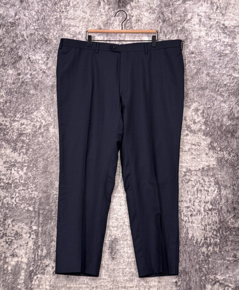 SUITSUPPLY Pants 42 x 30 Mens Lazio Slim Fit Blue Wool Pleated Trouser